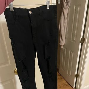 Brand new black holey jeans